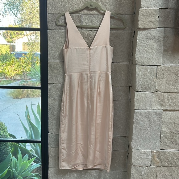 Reiss Pepa Satin Champagne Midi Dress - Picture 5 of 8